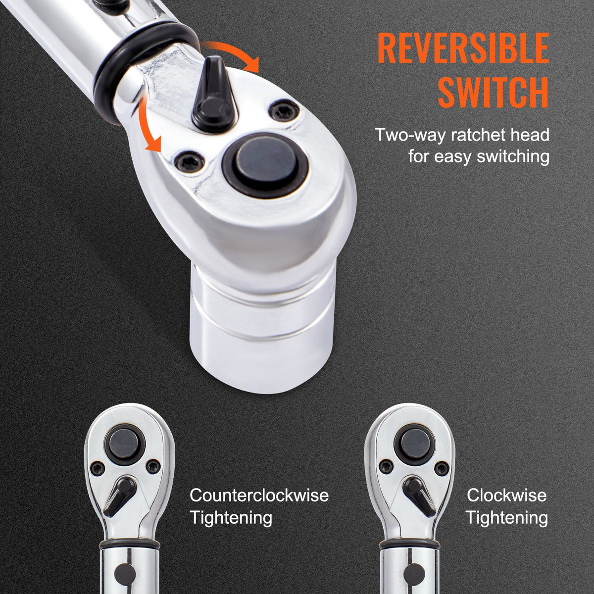 VEVOR Torque Wrench, 1/4-inch Drive Click Torque Wrench 20-200in.lb/3-23n.m, Dual-Direction Adjustable Torque Wrench Set, Mechanical Dual Range Scales Torque Wrench Kit with Adapters Extension Rod