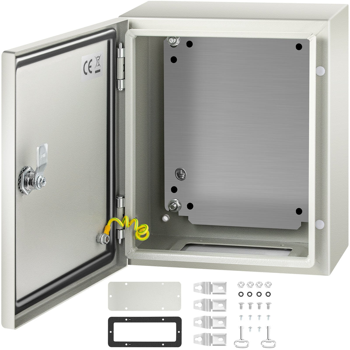 VEVOR NEMA Steel Enclosure, 12 x 10 x 6\'\' NEMA 4X Steel Electrical Box, IP66 Waterproof & Dustproof, Outdoor/Indoor Electrical Junction Box, with Mounting Plate