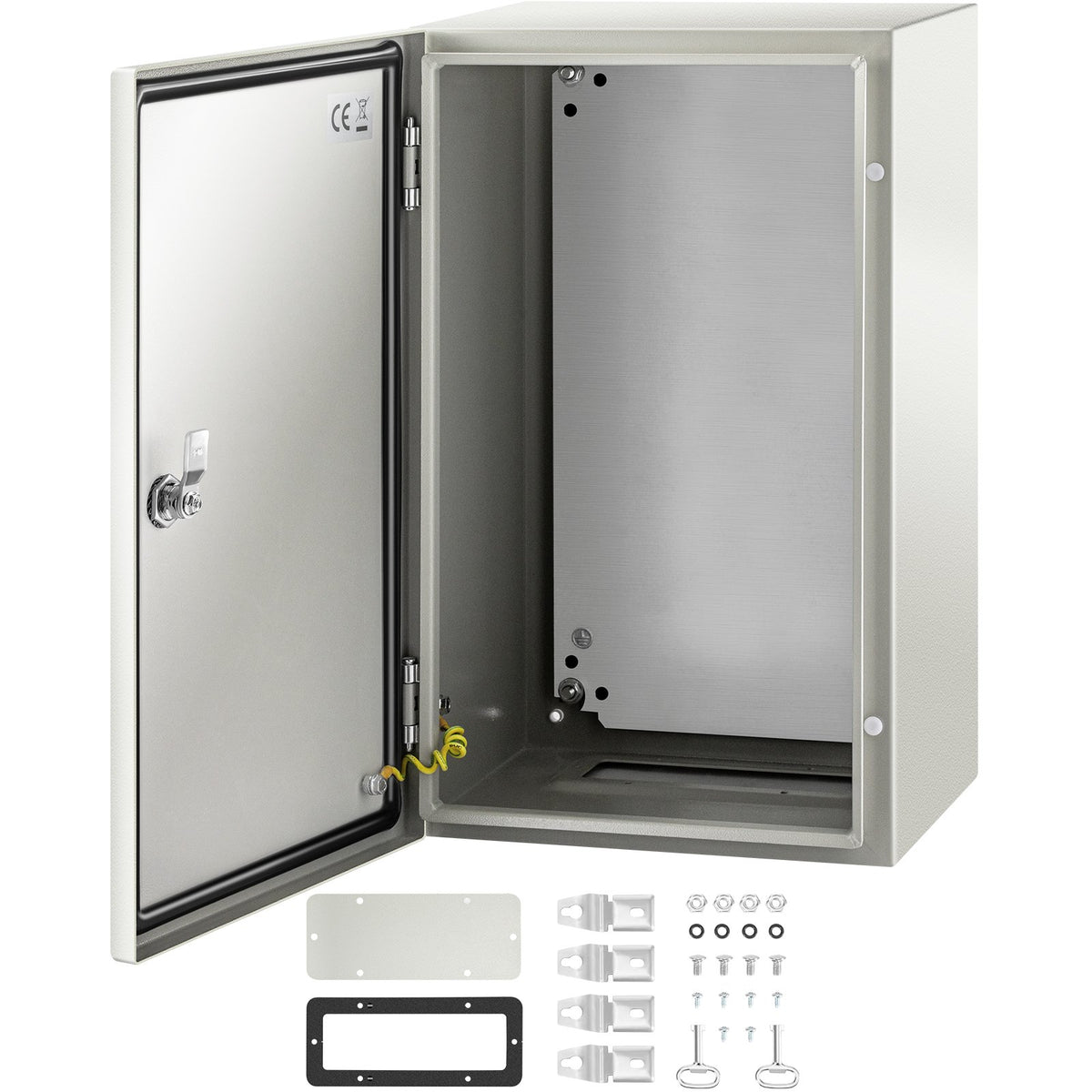 VEVOR NEMA Steel Enclosure, 20 x 12 x 10\'\' NEMA 4X Steel Electrical Box, IP66 Waterproof & Dustproof, Outdoor/Indoor Electrical Junction Box, with Mounting Plate