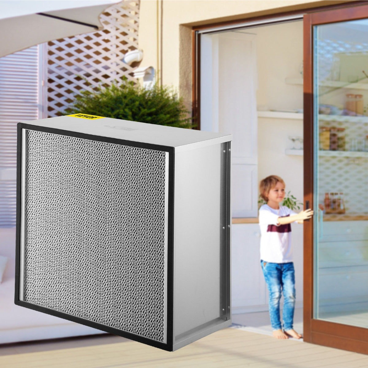 VEVOR HEPA Replacement Filter, 24\'\'x24\'\'x11.5\'\' AC Filter, True HEPA Pleated Air Filter, Air Filter Replacement with Galvanized Frame, 99.97% Standard Filter Compatible for HEPA Filter Novair 20