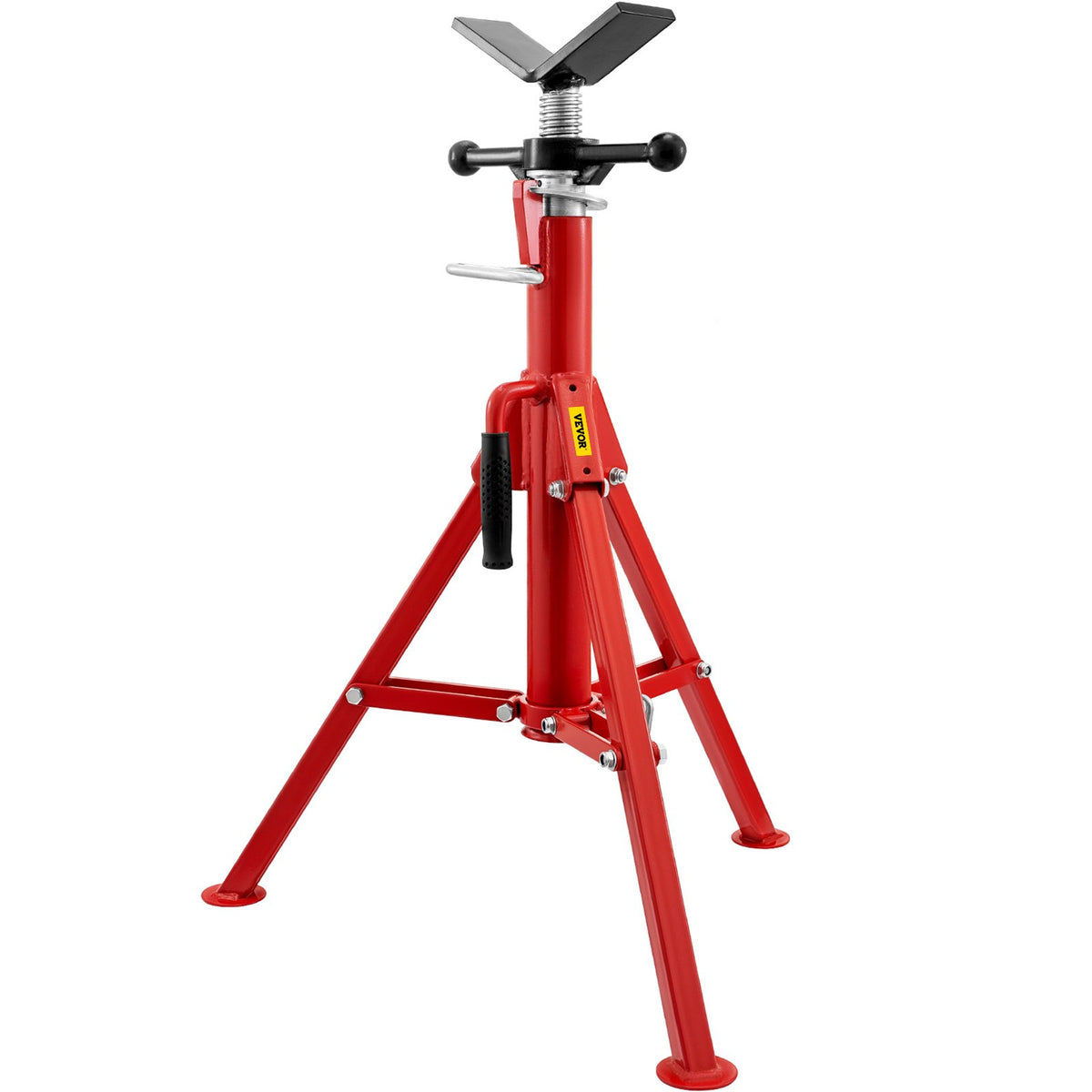 VEVOR V Head Pipe Stand 1/8-12 inch Capacity, Adjustable Height 28-52 inch, Pipe Stands 2500 lbs Load Capacity, Portable Folding Pipe Stands, Carbon Steel Body More Durable
