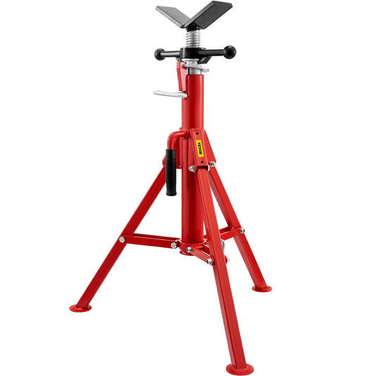 VEVOR V Head Pipe Stand 1/8-12 inch Capacity, Adjustable Height 28-52 inch, Pipe Stands 2500 lbs Load Capacity, Portable Folding Pipe Stands, Carbon Steel Body More Durable