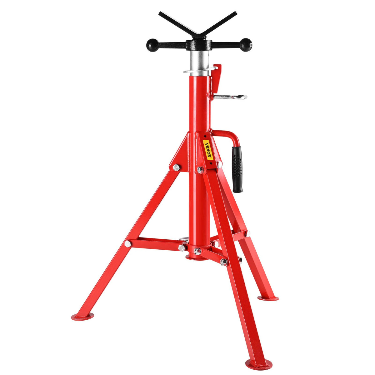 VEVOR V Head Pipe Stand 1/8-12 inch Capacity, Adjustable Height 28-52 inch, Pipe Stands 2500 lbs Load Capacity, Portable Folding Pipe Stands, Carbon Steel Body More Durable