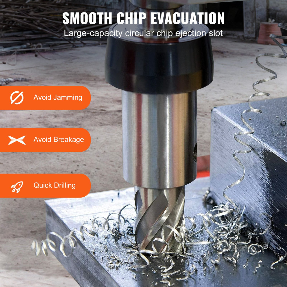 VEVOR Annular Cutter Set, 13 pcs Weldon Shank Mag Drill Bits, 7/16" to 1-1/16" Cutting Diameter, 2" Cutting Depth, M2AL HSS, with 2 Pilot Pins, Hex Wrench and Portable Case, for Using with Magnetic Dr