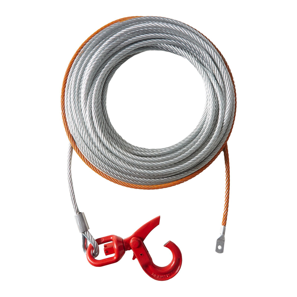 VEVOR Galvanized Steel Winch Cable, 3/8 Inch x 100 Feet 15,200 lbs Breaking Strength, Wire Winch Rope with Swivel Hook, Towing Cable Heavy Duty, Universal Fit for SUV, Large Off-Road Vehicle, Truck