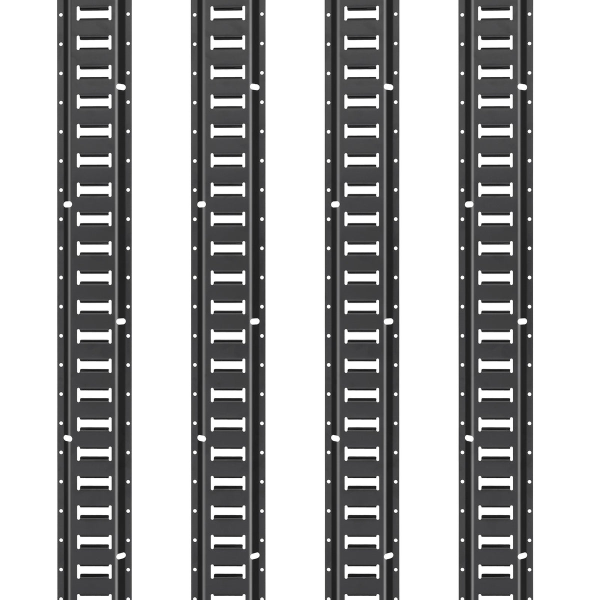 VEVOR E Track Tie-Down Rail Kit, 30PCS 5FT E-Tracks Set Includes 4 Steel Rails & 2 Single Slot & 8 O Rings & 8 Tie-Offs with D-Ring & 8 End Caps, Securing Accessories for Cargo, Motorcycles, and Bikes
