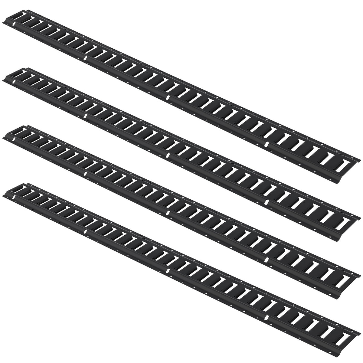 VEVOR E Track Tie-Down Rail Kit, 30PCS 5FT E-Tracks Set Includes 4 Steel Rails & 2 Single Slot & 8 O Rings & 8 Tie-Offs with D-Ring & 8 End Caps, Securing Accessories for Cargo, Motorcycles, and Bikes