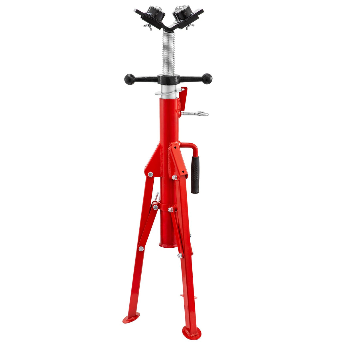 VEVOR Pipe Stand with 4-Ball Transfer V-Head and Folding Legs, 1500LBS Capacity Welding Pipe Stand Adjustable Height 28-52IN 1107A-type Pipe Stand for Welding