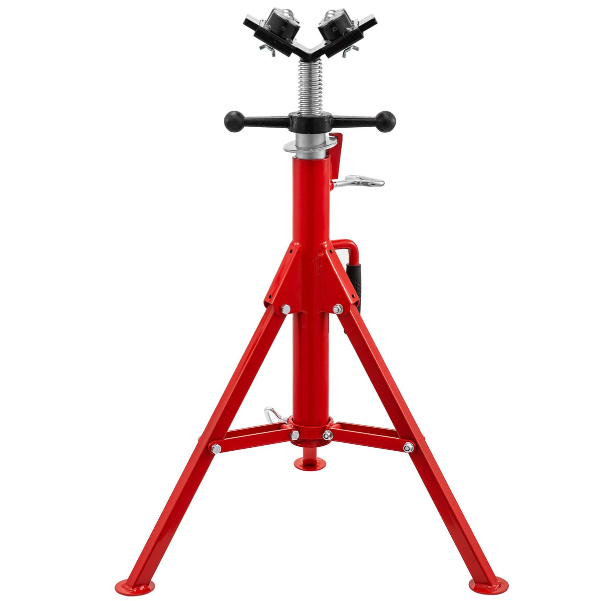 VEVOR Pipe Stand with 4-Ball Transfer V-Head and Folding Legs, 1500LBS Capacity Welding Pipe Stand Adjustable Height 28-52IN 1107A-type Pipe Stand for Welding