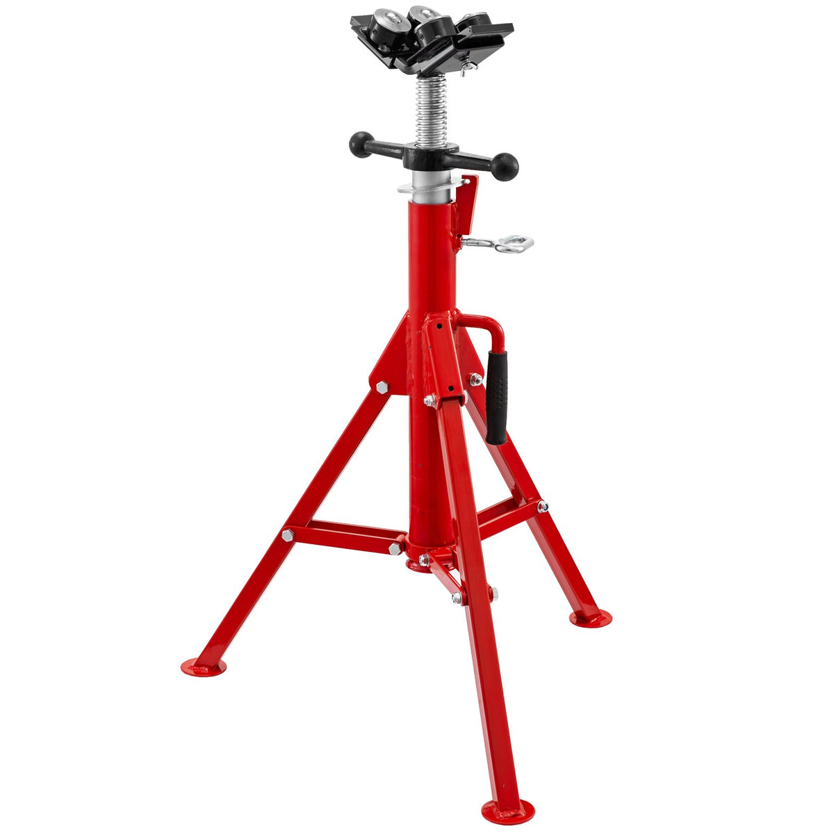 VEVOR Pipe Stand with 4-Ball Transfer V-Head and Folding Legs, 1500LBS Capacity Welding Pipe Stand Adjustable Height 28-52IN 1107A-type Pipe Stand for Welding