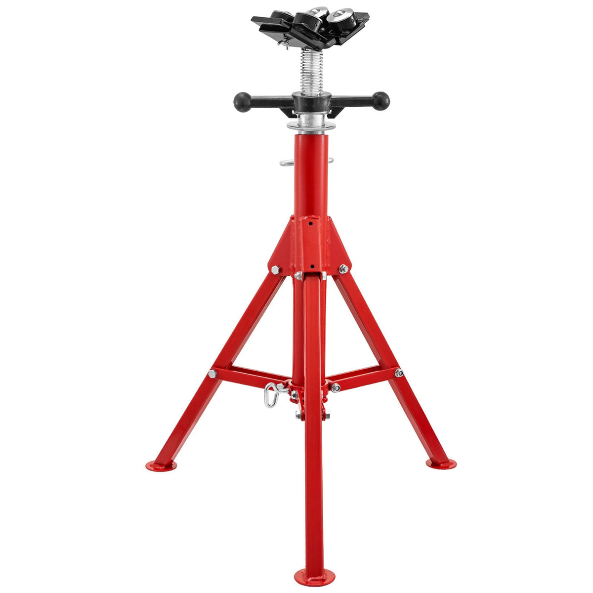 VEVOR Pipe Stand with 4-Ball Transfer V-Head and Folding Legs, 1500LBS Capacity Welding Pipe Stand Adjustable Height 28-52IN 1107A-type Pipe Stand for Welding