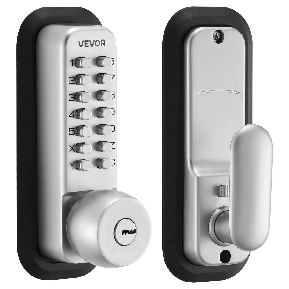 VEVOR Mechanical Keyless Entry Door Lock, 2.0 Code Upgrade, 4-7 Digits Code, Single-Sided Push Button Combination Mechanical 