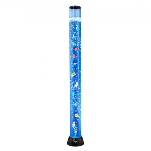 VEVOR Sensory Bubble Tube Lamp, 1.2 m Bubble Fish Tube, Sensory Aquarium Lamp with 10 Floating Fish & 16 Color Effects, Remot