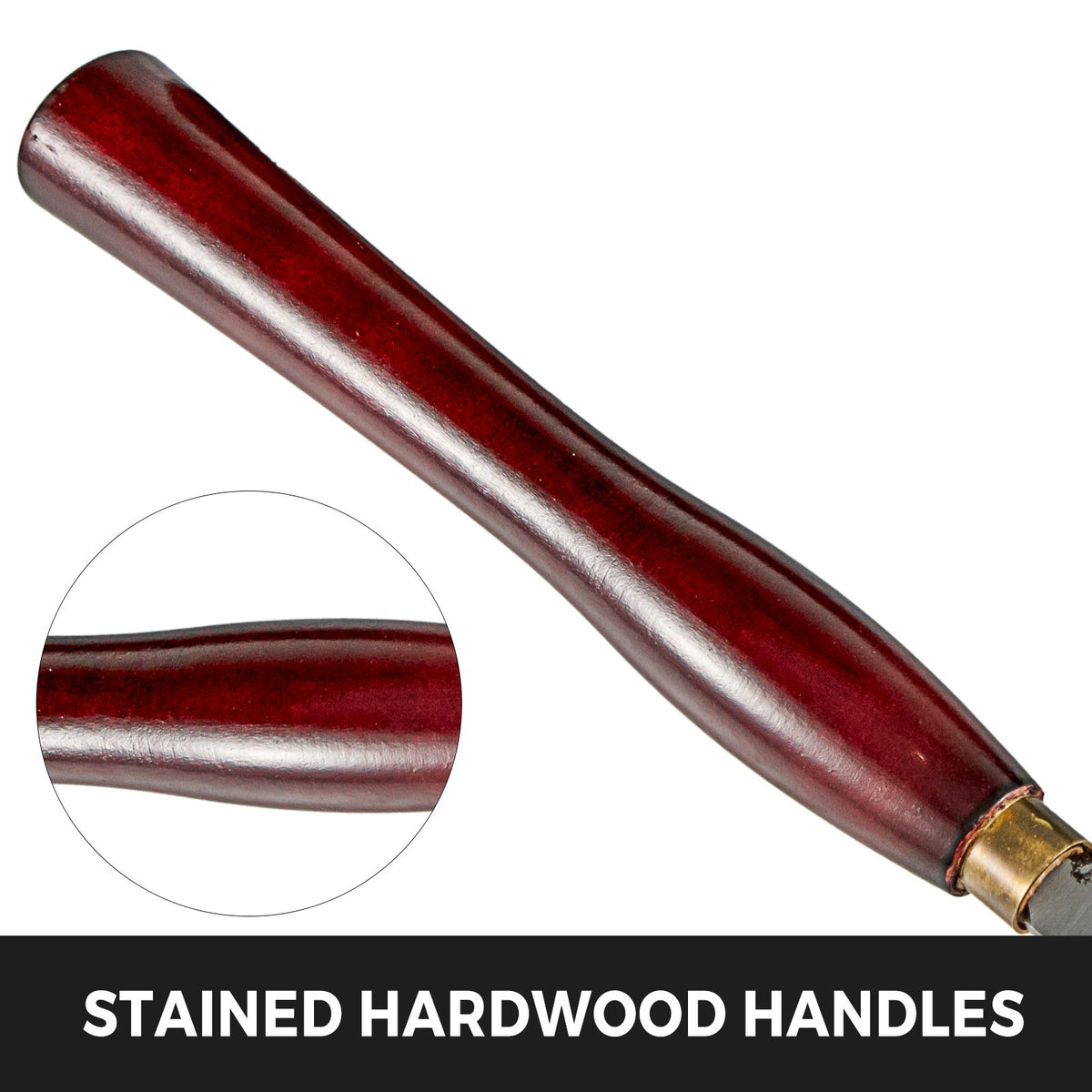 VEVOR 8-Piece Wood Lathe Chisel Kit, HSS Steel Blades, Woodworking Turning Tools with Wooden Storage Case, Ideal for Wood, Root, and Furniture Carving - Red
