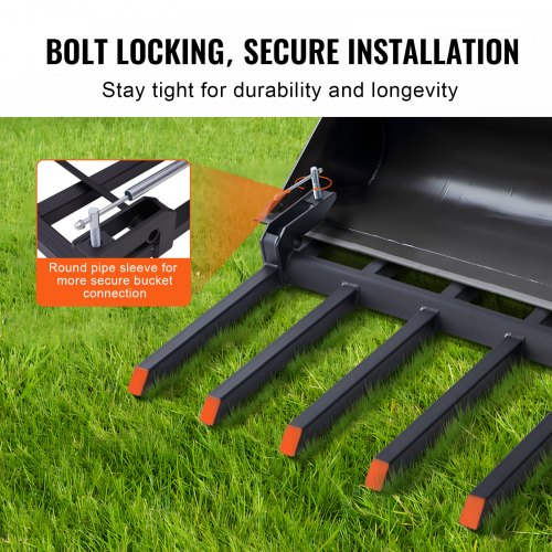 VEVOR Clamp on Debris Forks to 1500 mm Bucket, 2000 kg Capacity Heavy Duty Clamp on Pallet Forks Bucket, Fit for Loader Bucke