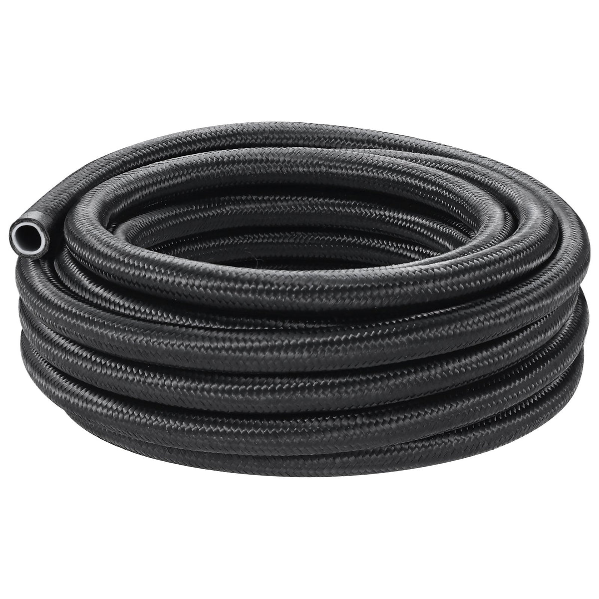 VEVOR 6AN Fuel Line Kit, 25 FT Fuel Hose Kit, 5/16" Nylon Stainless Steel Braided PTFE Fuel Line Kit, E85/Oil/Gas/Diesel Hose End Fitting Kit, with 15 PCS Swivel Fitting Adapter Kit, Black