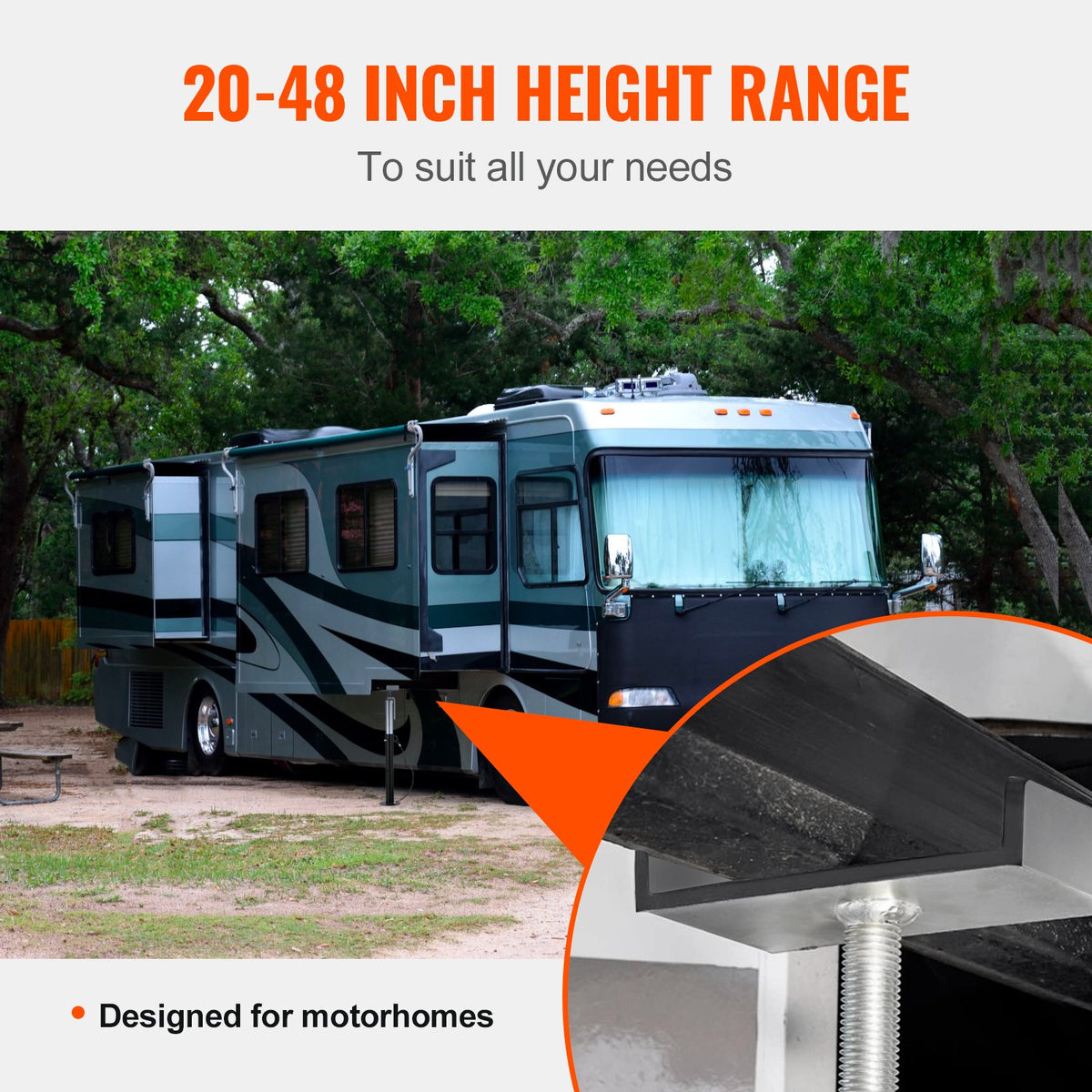 VEVOR RV Slide Out Support Jacks, 5000 lbs Capacity Each Slide Out Stabilizer, Adjusts from 20"-48" Camper Slide Out Support Jacks, Heavy-duty Slideout Stabilizers for RV, Camper and Travel Trailer