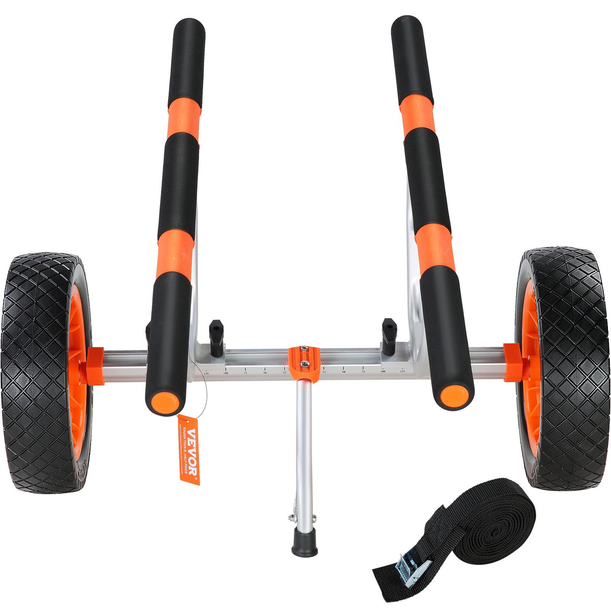 VEVOR Heavy Duty Kayak Cart, 450lbs Load Capacity, Detachable Canoe Trolley Cart with 12'' Solid Tires, Adjustable Width & Nonslip Support Foot, for Kayaks Canoes Paddleboards Float Mats Jon Boats