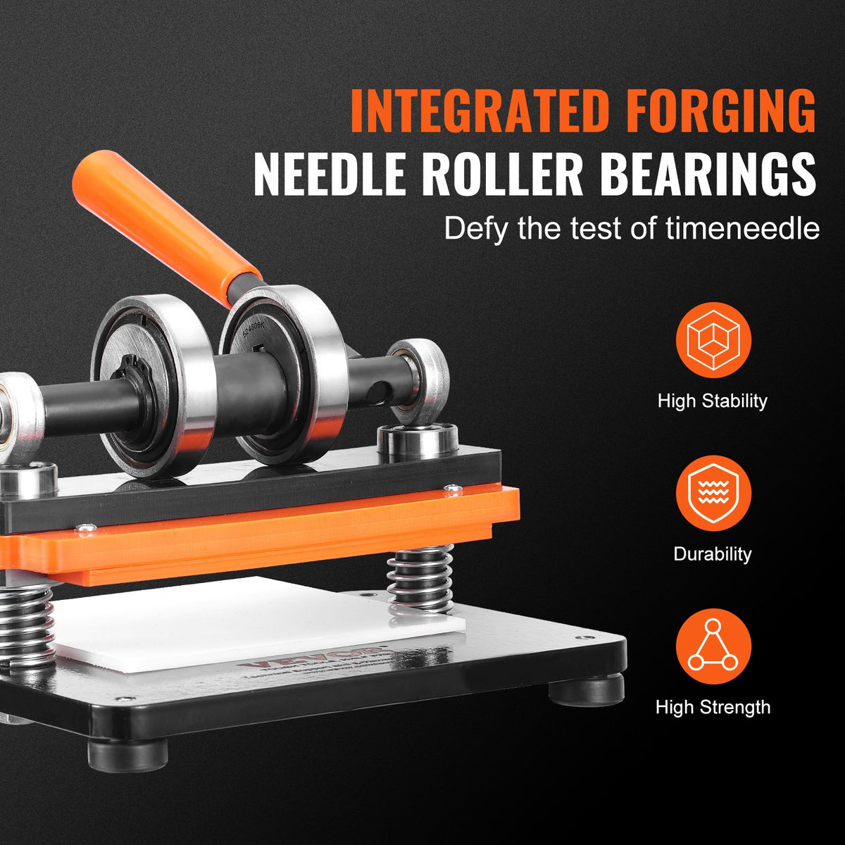 VEVOR Leather Cutting Machine, 7.1 x 3.9 in Embossing Plate Manual Die Cutter, 0.47 in Pressure Stroke Dual Guide Shafts Die Cut Machine, Leather Embossing Machine for Various of Materials