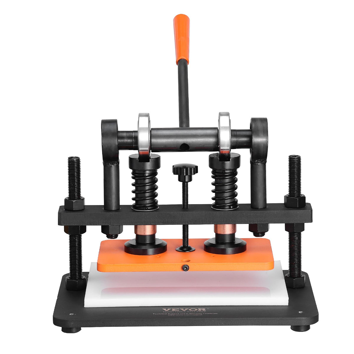 VEVOR Leather Cutting Machine, 10.2 x 5.9 in Embossing Plate Manual Die Cutter, 0.47 in Pressure Stroke Dual Guide Shafts Die Cut Machine, Leather Embossing Machine for Various of Materials