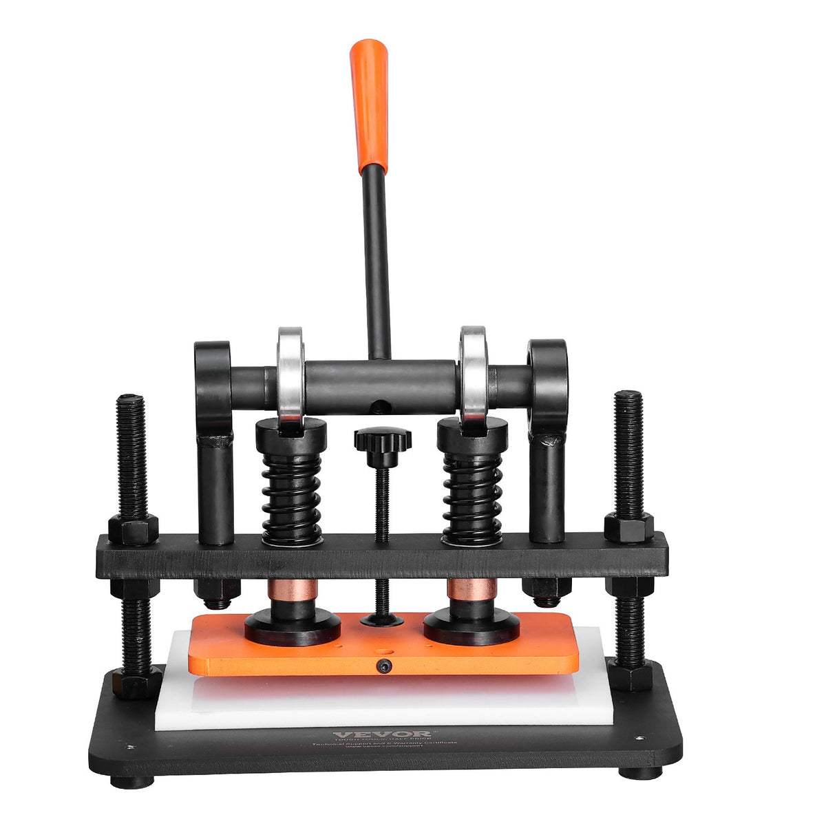 VEVOR Leather Cutting Machine, 10.2 x 4.7 in Embossing Plate Manual Die Cutter, 0.47 in Pressure Stroke Dual Guide Shafts Die Cut Machine, Leather Embossing Machine for Various of Materials