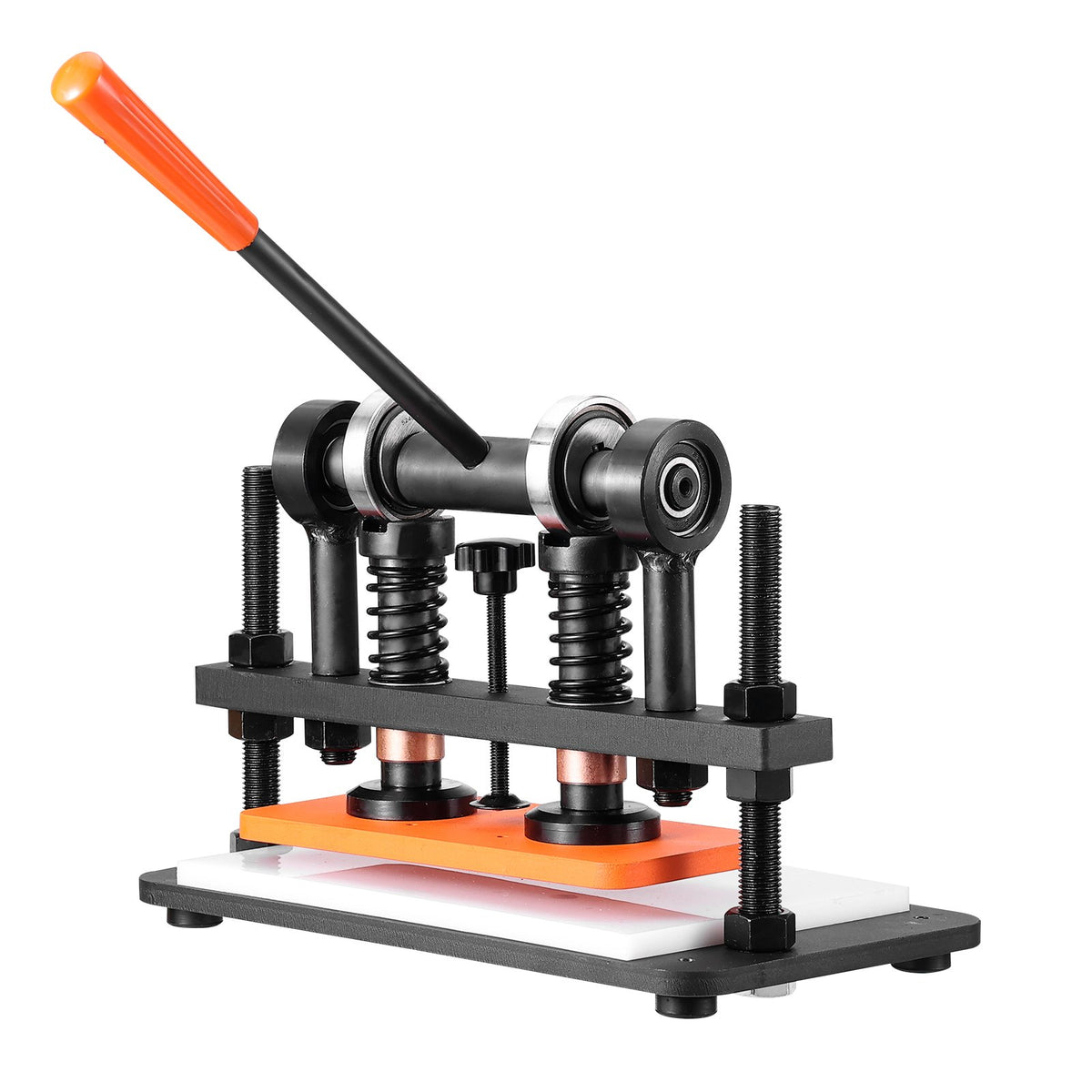 VEVOR Leather Cutting Machine, 10.2 x 4.7 in Embossing Plate Manual Die Cutter, 0.47 in Pressure Stroke Dual Guide Shafts Die Cut Machine, Leather Embossing Machine for Various of Materials