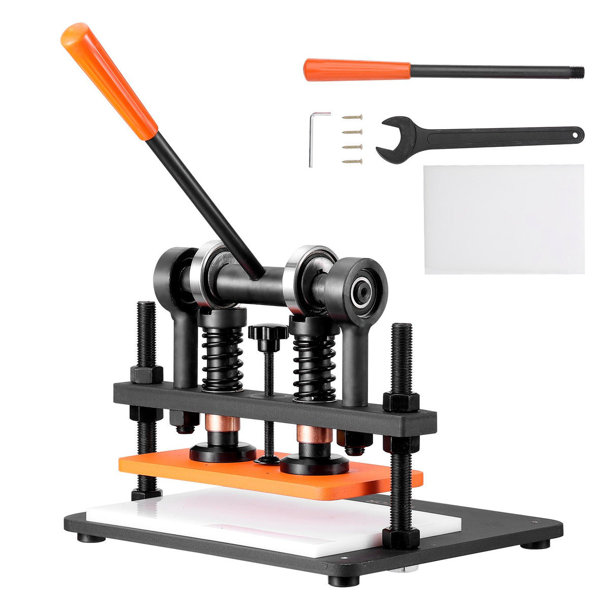VEVOR Leather Cutting Machine, 11 x 5.5 in Embossing Plate Manual Die Cutter, 0.47 in Pressure Stroke Dual Guide Shafts Die Cut Machine, Leather Embossing Machine for Various of Materials