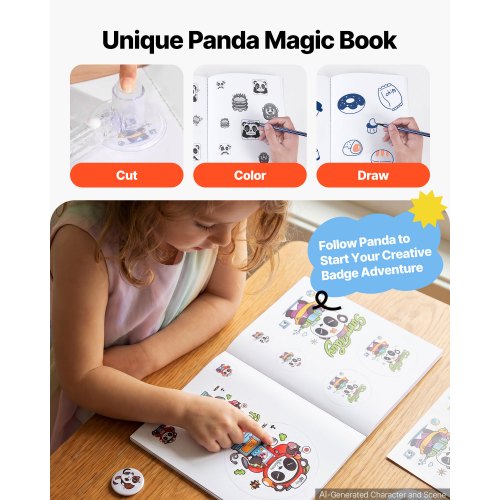 VEVOR Button Maker Machine, 1.25 inch/32mm Pin Maker, Installation-Free Badge Punch Press Kit, Children DIY Gifts Button Maki