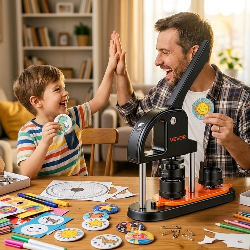 VEVOR Button Maker Machine, 1.25 inch/32mm Pin Maker, Installation-Free Badge Punch Press Kit, Children DIY Gifts Button Maki