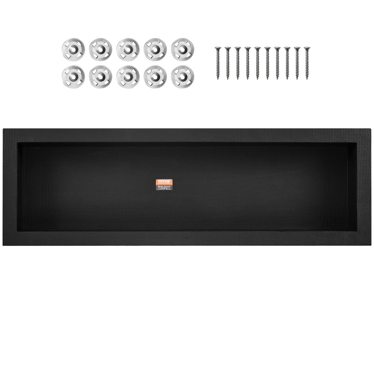 VEVOR Shower Niche Ready for Tile 16" x 50", Single Shelf Organizer, Square Corners Wall-inserted Niche Recessed, Sealed Protection Modern Soap Storage Niche for Shower Bathroom, Black