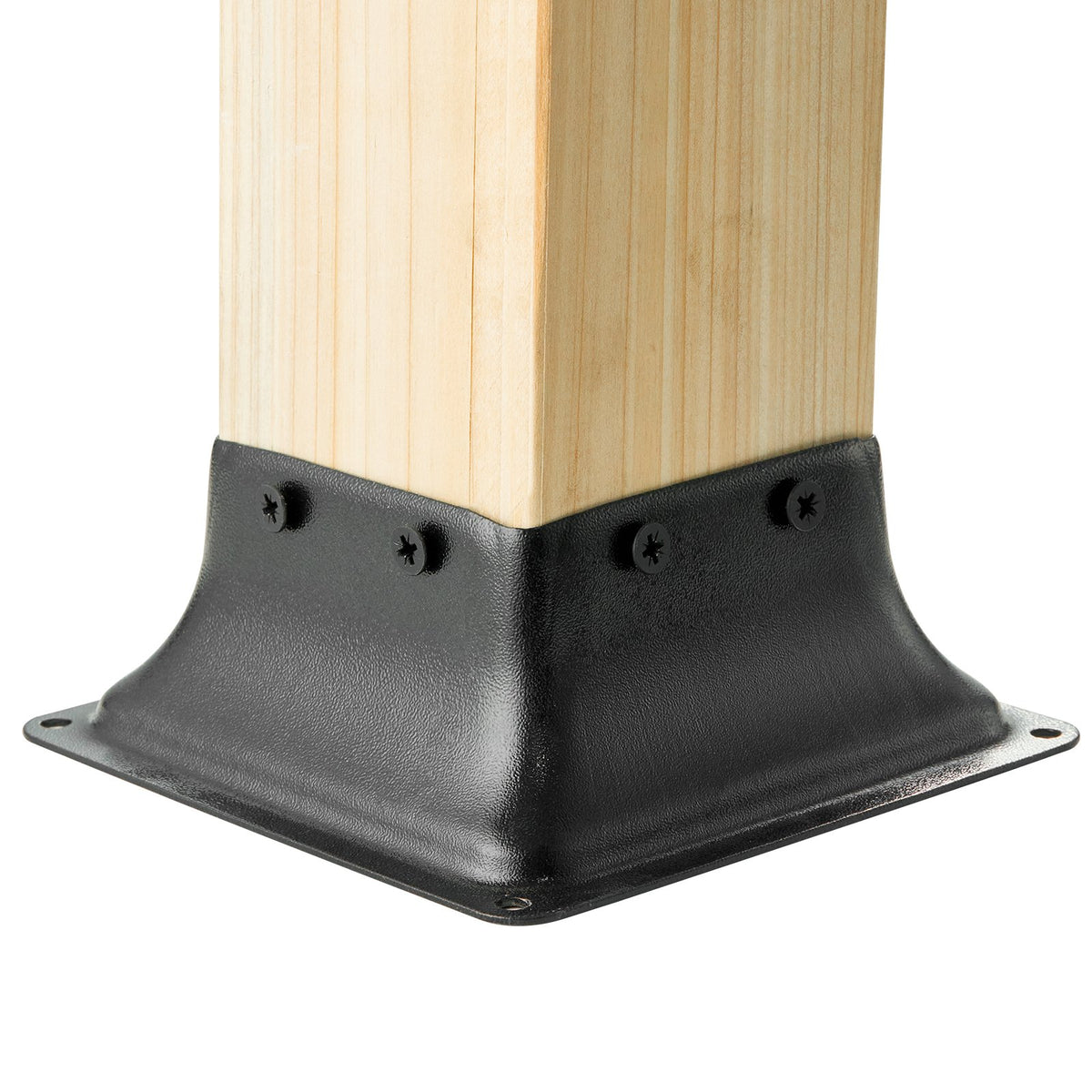 VEVOR 4x4 Post Base 4Pcs, Internal 3.6"x3.6" Heavy Duty Powder-Coated Steel Post Bracket Fit for Standard Wood Post Anchor, Decking Post Base for Deck Porch Handrail Railing Support