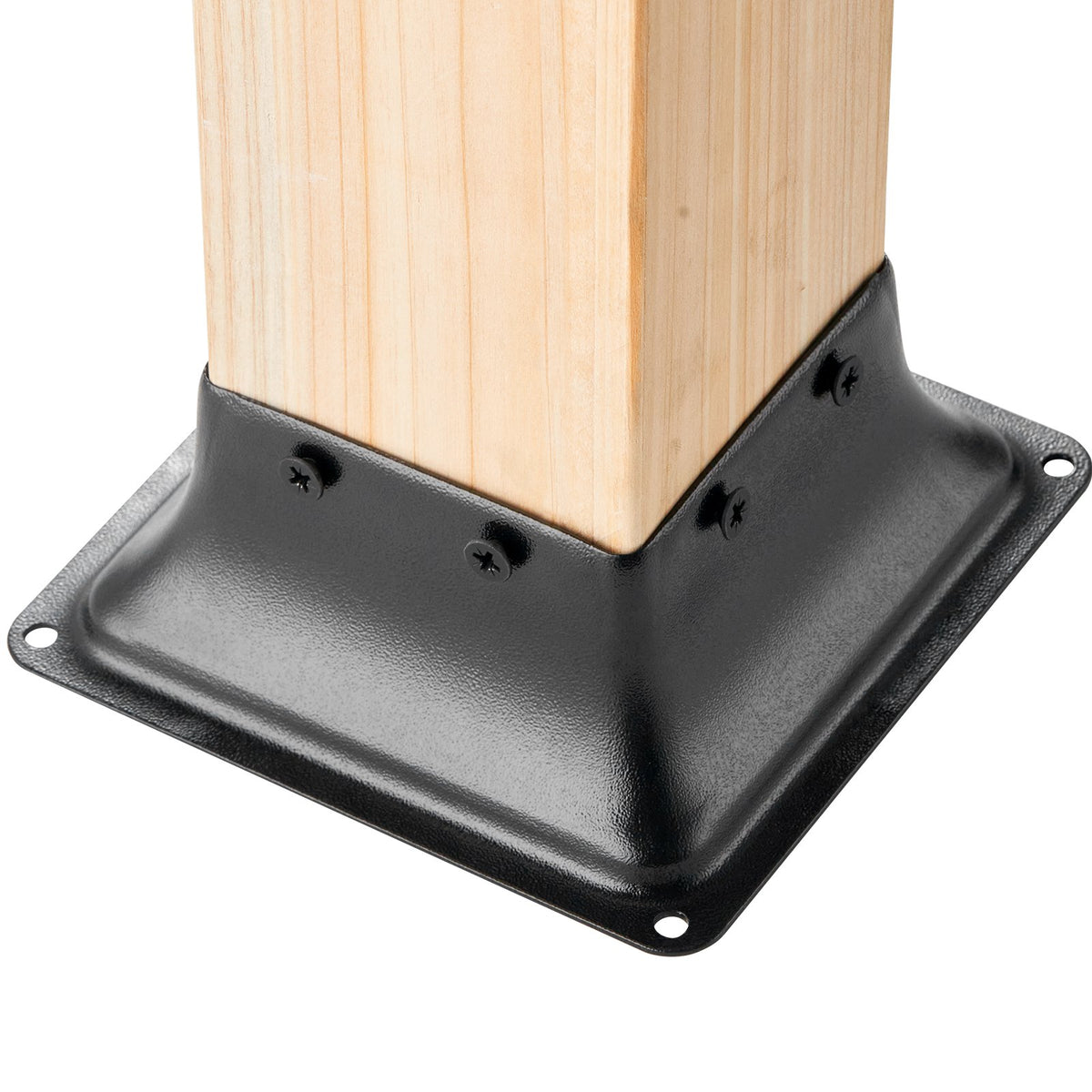 VEVOR 4x4 Post Base 4Pcs, Internal 3.6"x3.6" Heavy Duty Powder-Coated Steel Post Bracket Fit for Standard Wood Post Anchor, Decking Post Base for Deck Porch Handrail Railing Support