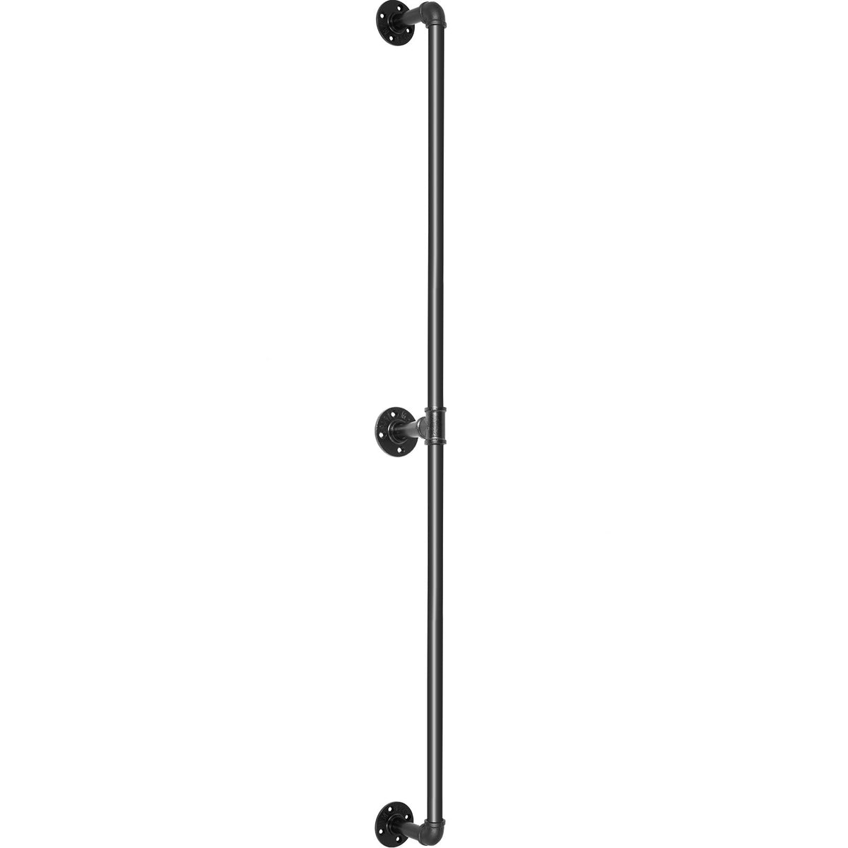 VEVOR Pipe Stair Handrail, 4FT Staircase Handrail, 440LBS Load Capacity Carbon Steel Pipe Handrail, Industrial Pipe Handrail with Wall Mount Support, Round Corner Wall Handrailings for Indoor, Outdoor