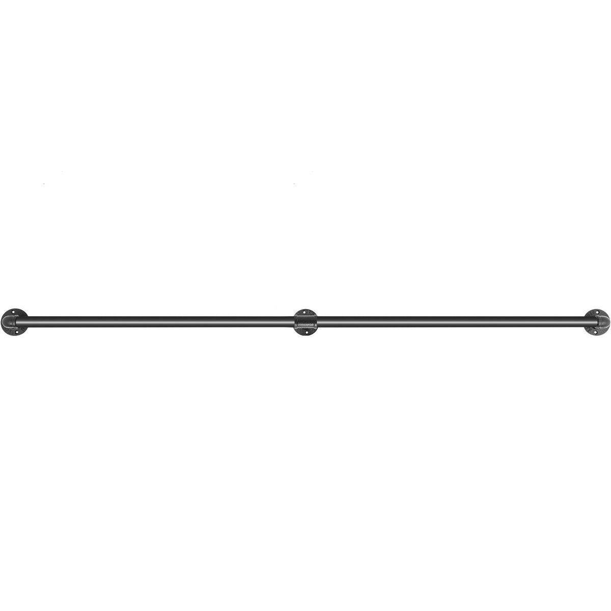 VEVOR Pipe Stair Handrail, 5FT Staircase Handrail, 440LBS Load Capacity Carbon Steel Pipe Handrail, Industrial Pipe Handrail with Wall Mount Support, Round Corner Wall Handrailings for Indoor, Outdoor