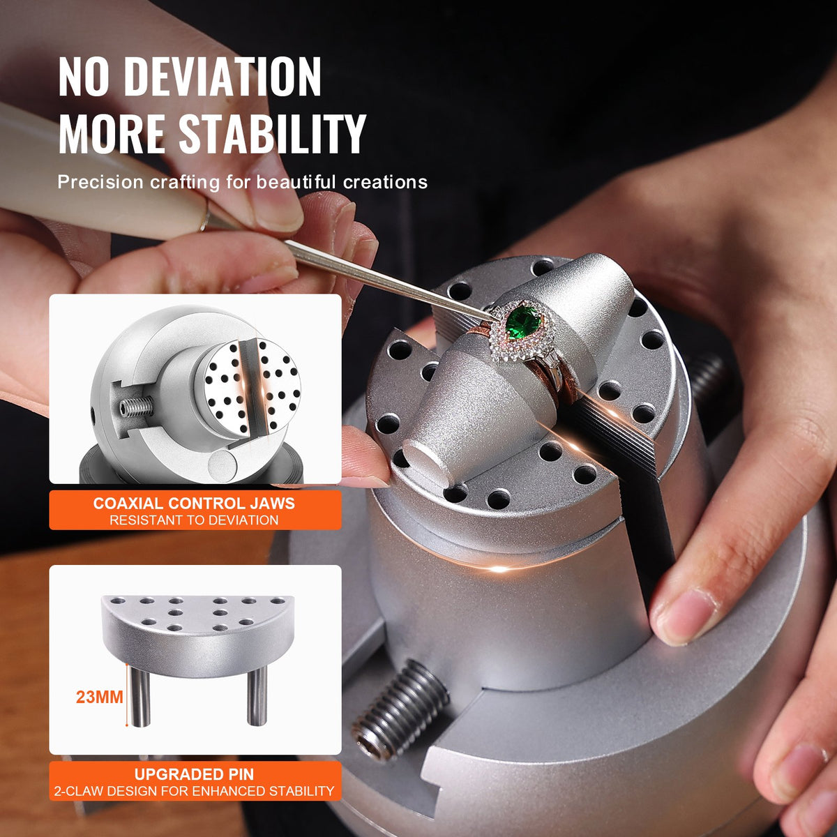 VEVOR Ball Vise, 5" Engraving Setting Tool, 360° Rotation Engraving Block Vise, 35 PCS Attachment Jewelry Engraving Block Tools Standard Block for Gemstone Inlay and Small-Scale Engraving