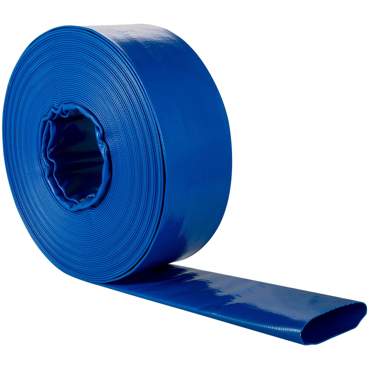 VEVOR Discharge Hose, 1-1/2" x 100', PVC Fabric Lay Flat Hose, Heavy Duty Backwash Drain Hose with Clamps, Weather-proof & Burst-proof, Ideal for Swimming Pool & Water Transfer, Blue