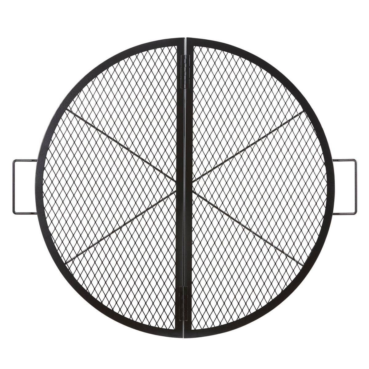 VEVOR X-Marks Fire Pit Grill Grate, Foldable Round Cooking Grate, Heavy Duty Steel Campfire BBQ Grill Grid with Handle and Support X Wire, Portable Camping Cookware for Outside Party, 36 Inch Black