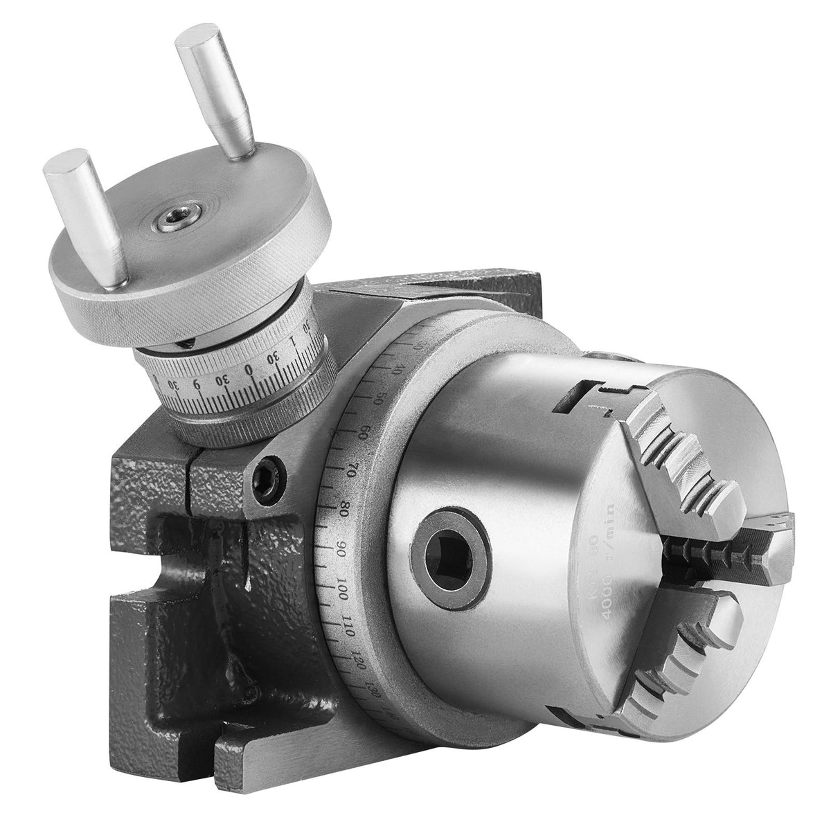 VEVOR Milling Machine Rotary Table, 4''/100 mm, Versatile Horizontal & Vertical Design, Precision Crafted, Includes 3.1''/80 mm 3-Jaw Chuck, M10 T-Bolts & Nuts, Ideal for Engineering & Indexing