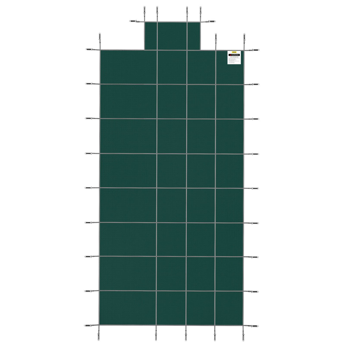 VEVOR Pool Safety Cover Fits 16x32ft Rectangle Inground Pools, Safety Pool Cover with 4x10ft Center End Step, Mesh Solid Pool Cover with Drainage Holes for Swimming Pool, Winter Safety Cover, Green