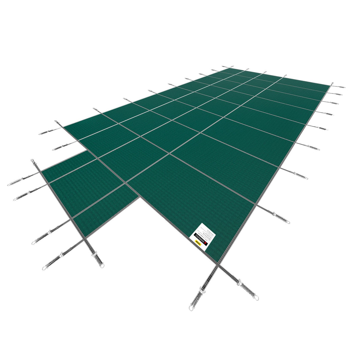 VEVOR Pool Safety Cover Fits 16x32ft Rectangle Inground Pools, Safety Pool Cover with 4x10ft Center End Step, Mesh Solid Pool Cover with Drainage Holes for Swimming Pool, Winter Safety Cover, Green