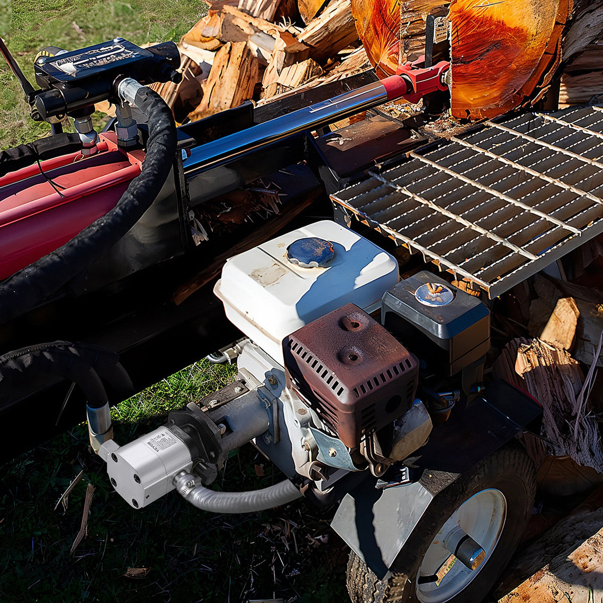 VEVOR Hydraulic Log Splitter Pump, 22GPM, 2 Stage 4000PSI Wood Log Splitter Pump, 1-1/4'' Inlet 3/4'' NPT Outlet 3600 RPM Aluminum Hydraulic Gear Pump, for Small Engine Mounting Log Splitters Snowplow