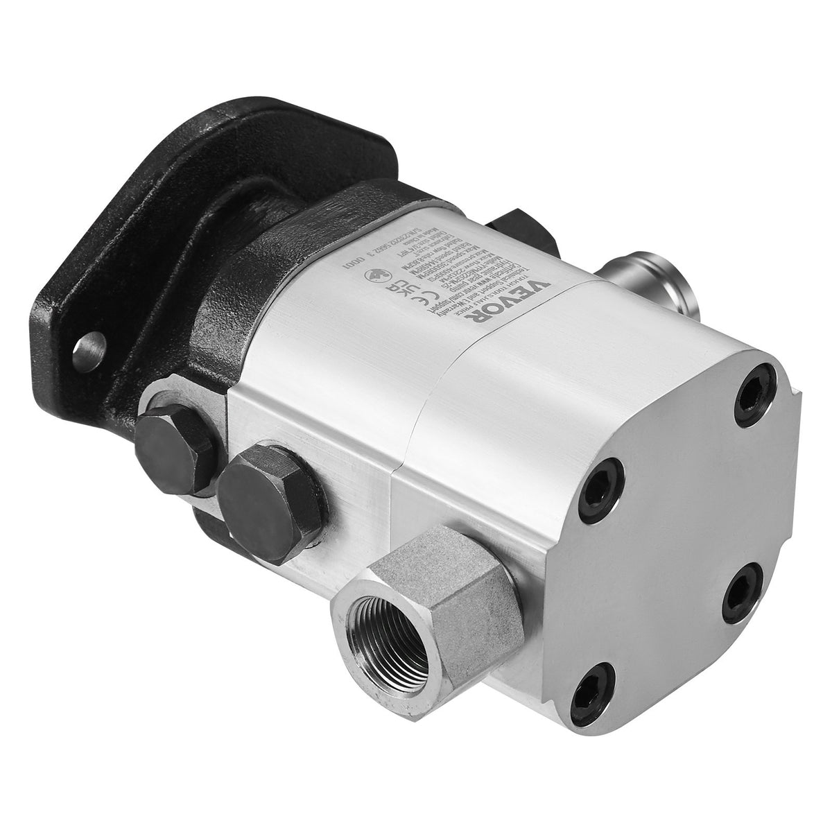 VEVOR Hydraulic Log Splitter Pump, 22GPM, 2 Stage 4000PSI Wood Log Splitter Pump, 1-1/4'' Inlet 3/4'' NPT Outlet 3600 RPM Aluminum Hydraulic Gear Pump, for Small Engine Mounting Log Splitters Snowplow