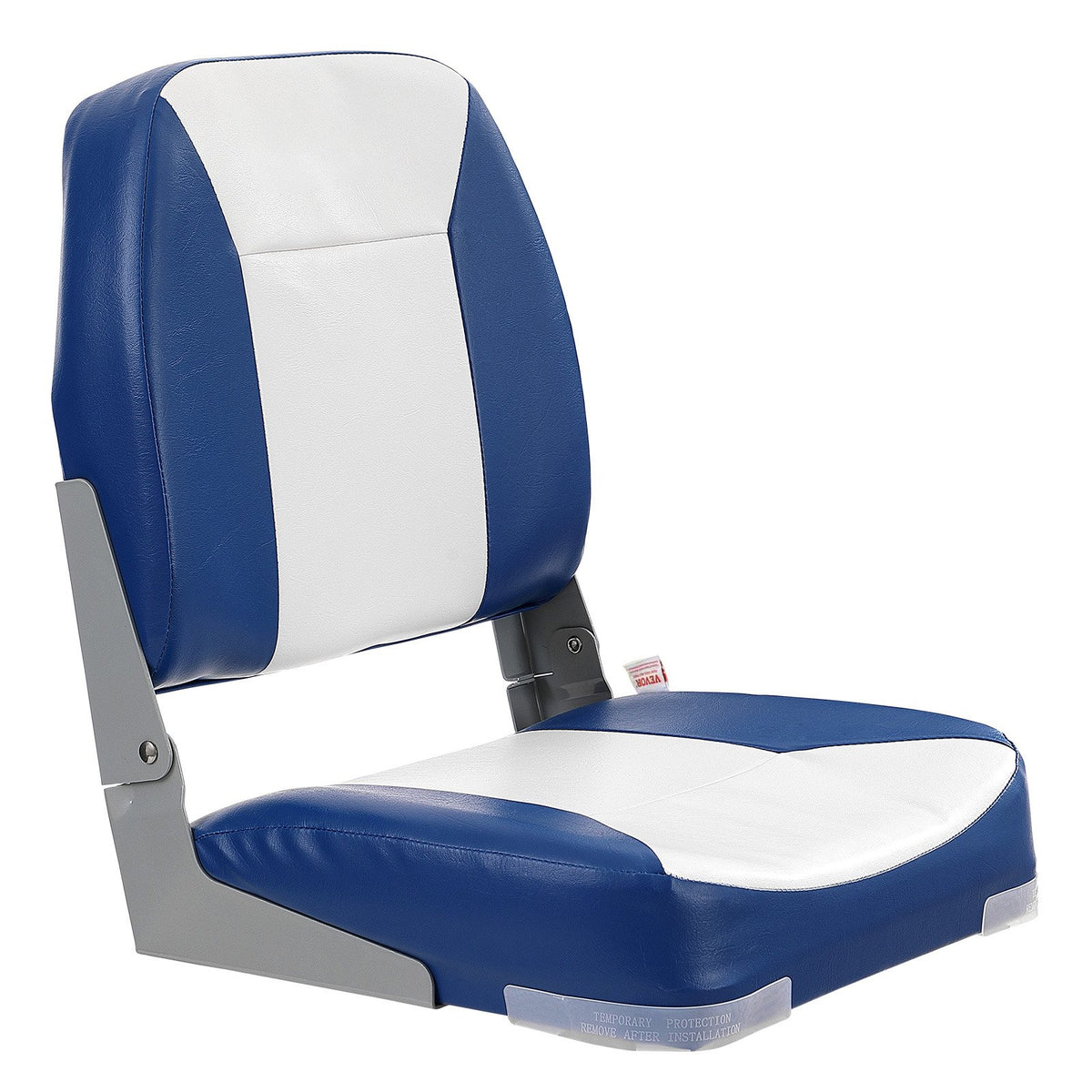 VEVOR Boat Seat, 18.9" Low Back Boat Seat, Folding Boat Chair with Thickened Sponge Padding and Hinge, Fold-Down Boat Captain Chair for Fishing Boat, Sightseeing Boat, Speedboat, Canoe, 1-Piece