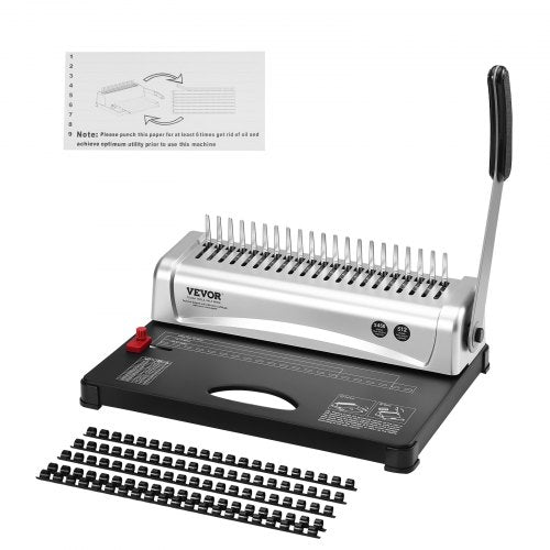 VEVOR Binding Machine, Comb Binding Machine 21-Holes Binding 450 Sheets, Book Binder Machine with 100 PCS 3/8'' Comb Binding 