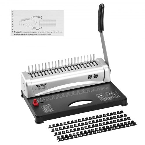 VEVOR Binding Machine, Comb Binding Machine 21-Holes Binding 450 Sheets, Book Binder Machine with 100 PCS 3/8'' Comb Binding 