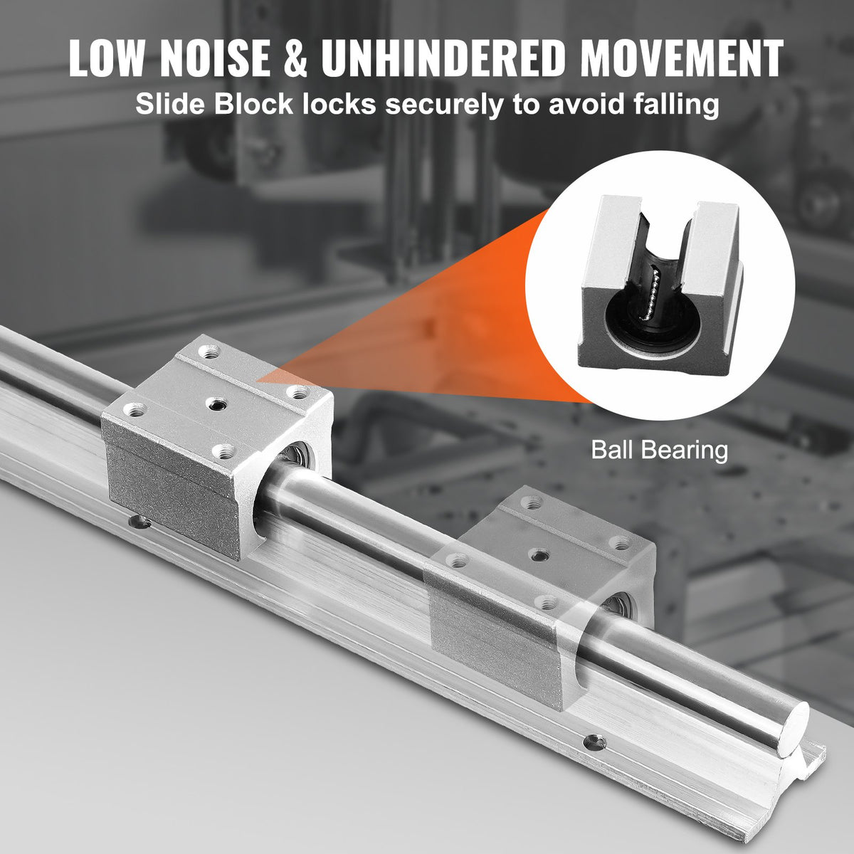 VEVOR Linear Rail Kit, SBR20 800mm, Includes 2 PCS 31.5 in SBR20 Rails & 4 PCS SBR20UU Blocks, Ideal for CNC Machines, Automation Projects, and DIY Crafts