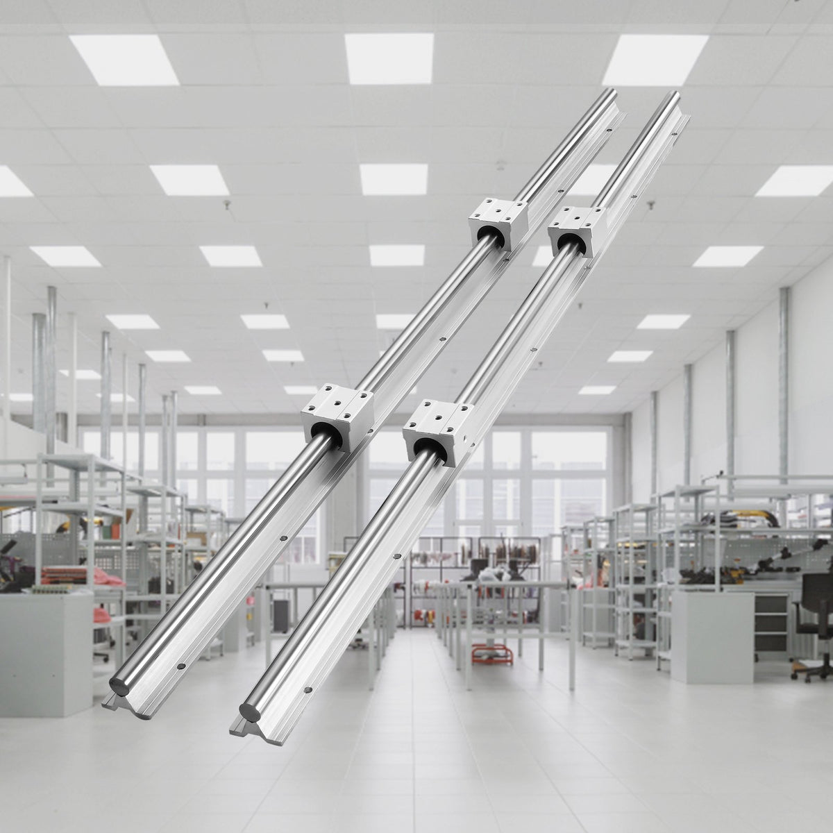 VEVOR Linear Rail Kit, SBR20 800mm, Includes 2 PCS 31.5 in SBR20 Rails & 4 PCS SBR20UU Blocks, Ideal for CNC Machines, Automation Projects, and DIY Crafts