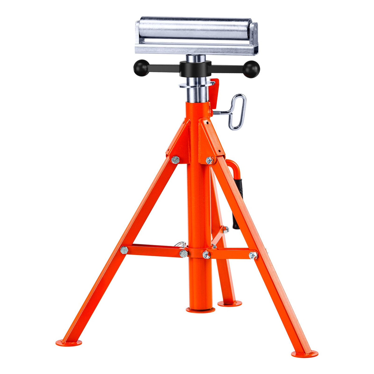 VEVOR Roller Stand, Heavy Duty 2500 LBS Load Capacity, 27.6"-52" Height Adjustable, 45# Steel Folding Roller Support Stand for Pipes, Wooden Boards