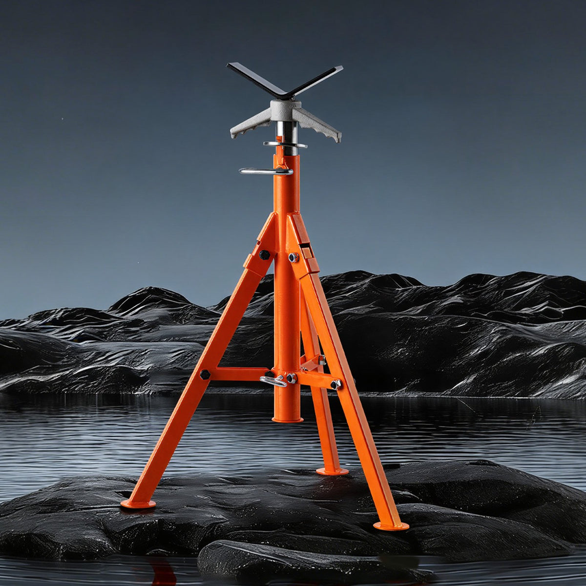 VEVOR Pipe Stand, 2500LBS Heavy Duty Pipe Stands, 27.2"-52" Height Adjustable V Head Pipe Stand, 45# Steel Folding Stand for 1/2-12 inches Pipes